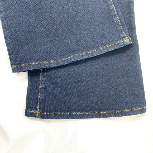 Sam Edelman Bay Flare Trouser Jeans Women 27 Blue Dark Wash High Rise Wide Leg - Picture 9 of 11